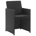vidaXL 3-tlg. Garten-Essgruppe mit Auflagen Poly Rattan Schwarz