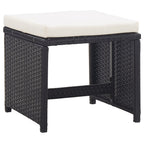 vidaXL Gartenhocker 2 Stk. mit Sitzkissen Poly Rattan Schwarz