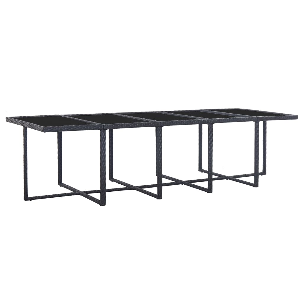 vidaXL 15-tlg. Garten-Essgruppe mit Kissen Poly Rattan Schwarz