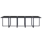 vidaXL 15-tlg. Garten-Essgruppe mit Kissen Poly Rattan Schwarz