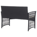 vidaXL 4-tlg. Garten-Lounge-Set mit Auflage Poly Rattan Schwarz