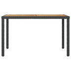 vidaXL Gartentisch Schwarz und Braun 123x60x74 cm Massivholz Akazie