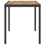 vidaXL Gartentisch Schwarz und Braun 123x60x74 cm Massivholz Akazie