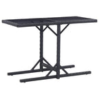 vidaXL Gartentisch Schwarz 110×53×72 cm Glas und Poly Rattan