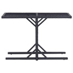vidaXL Gartentisch Schwarz 110×53×72 cm Glas und Poly Rattan