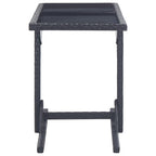 vidaXL Gartentisch Schwarz 110×53×72 cm Glas und Poly Rattan