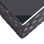 vidaXL Gartentisch Schwarz 110×53×72 cm Glas und Poly Rattan