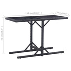 vidaXL Gartentisch Schwarz 110×53×72 cm Glas und Poly Rattan