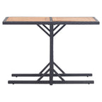 vidaXL Gartentisch Schwarz Massivholz Akazie und Poly Rattan