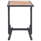 vidaXL Gartentisch Schwarz Massivholz Akazie und Poly Rattan