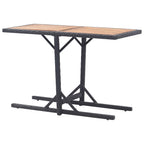 vidaXL Gartentisch Schwarz Massivholz Akazie und Poly Rattan