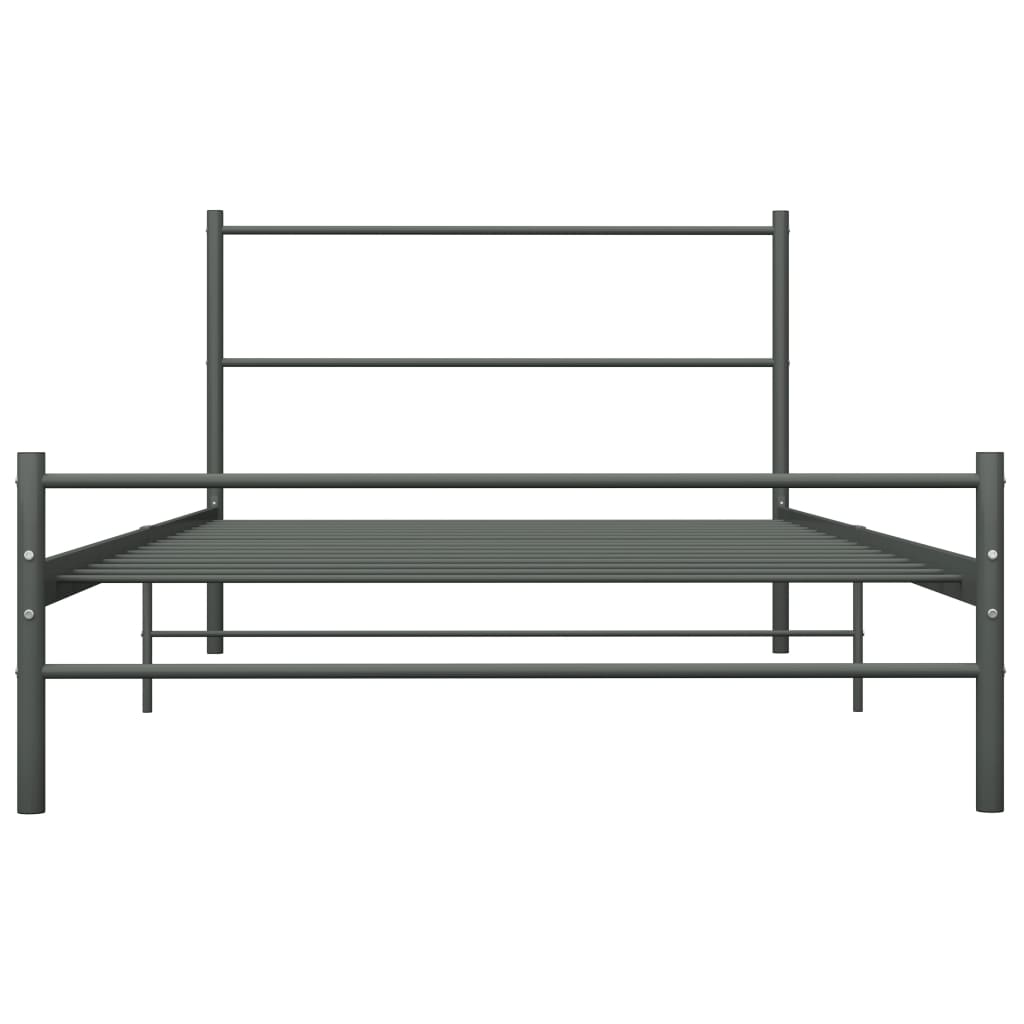 vidaXL Bettgestell Grau Metall