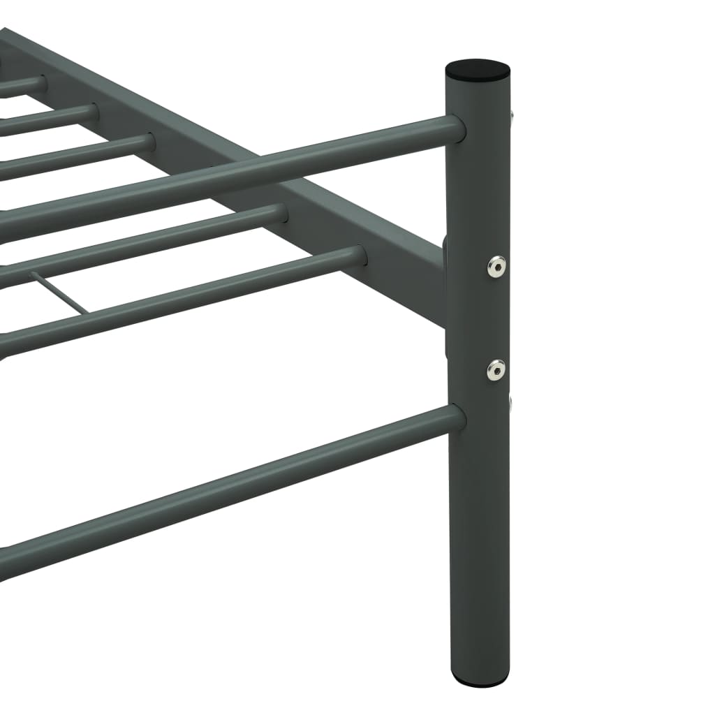 vidaXL Bettgestell Grau Metall