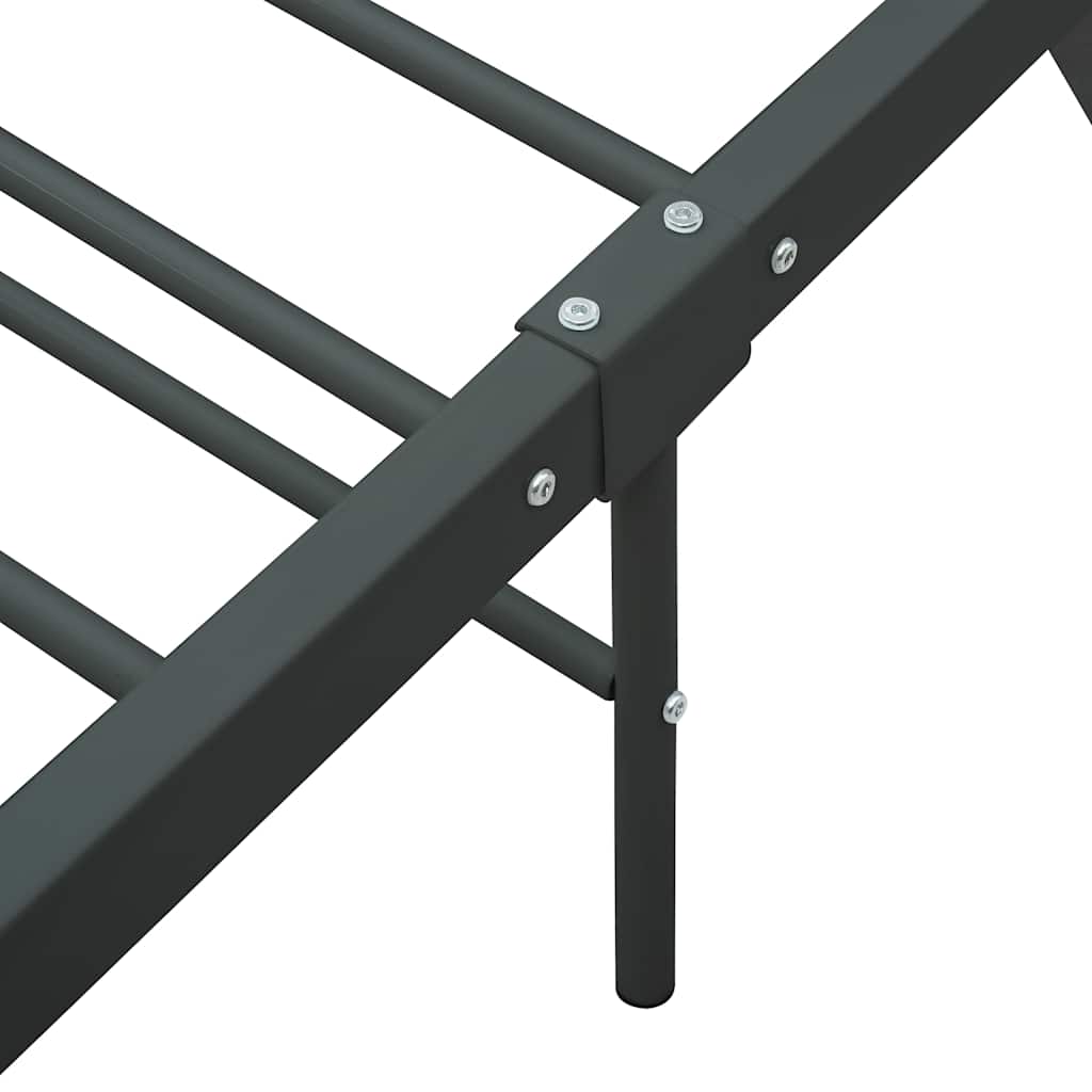 vidaXL Bettgestell ohne Matratze Grau Metall