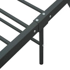 vidaXL Bettgestell ohne Matratze Grau Metall