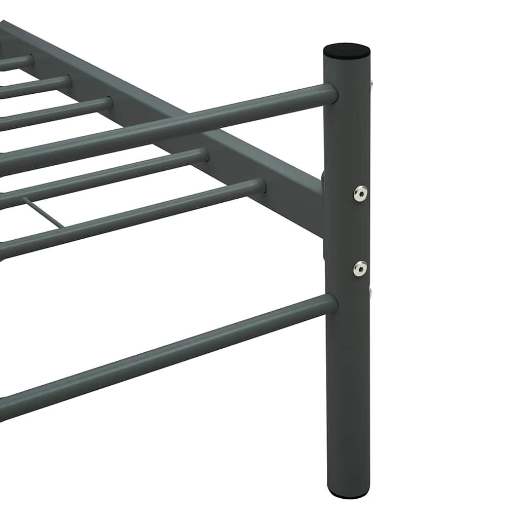 vidaXL Bettgestell ohne Matratze Grau Metall