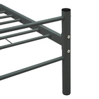 vidaXL Bettgestell ohne Matratze Grau Metall