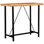 vidaXL 5-tlg. Bar-Set Massivholz und Echtleder