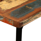vidaXL 5-tlg. Bar-Set Recyceltes Massivholz und Echtleder