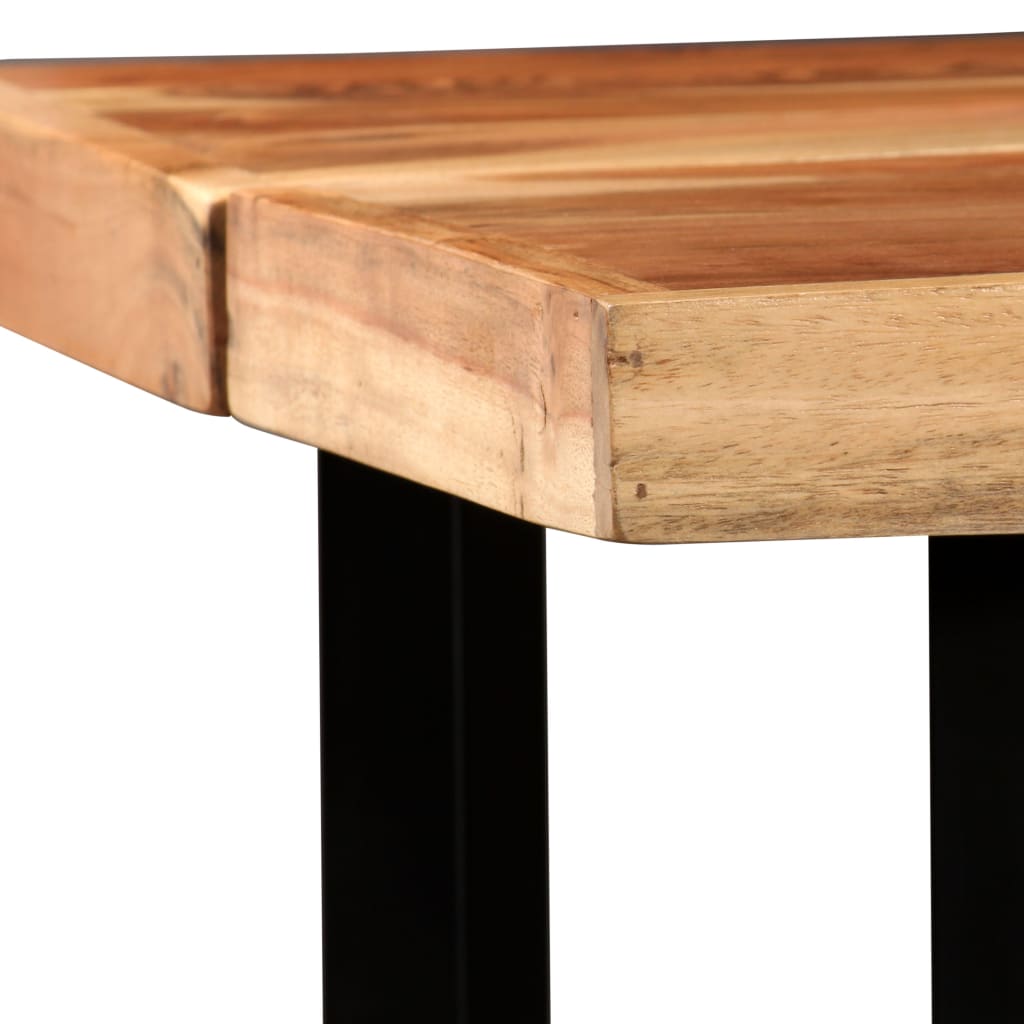 vidaXL 7-tlg. Bar-Set Massivholz und Echtleder