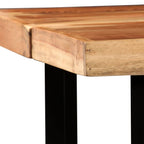 vidaXL 7-tlg. Bar-Set Massivholz und Echtleder