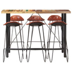 vidaXL 7-tlg. Bar-Set Altholz Massiv und Echtleder