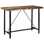 vidaXL 7-tlg. Bar-Set Altholz Massiv und Echtleder