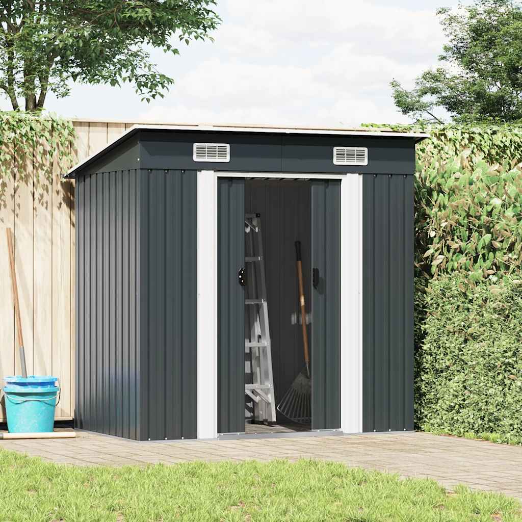 vidaXL Gartenschuppen Anthrazit Stahl