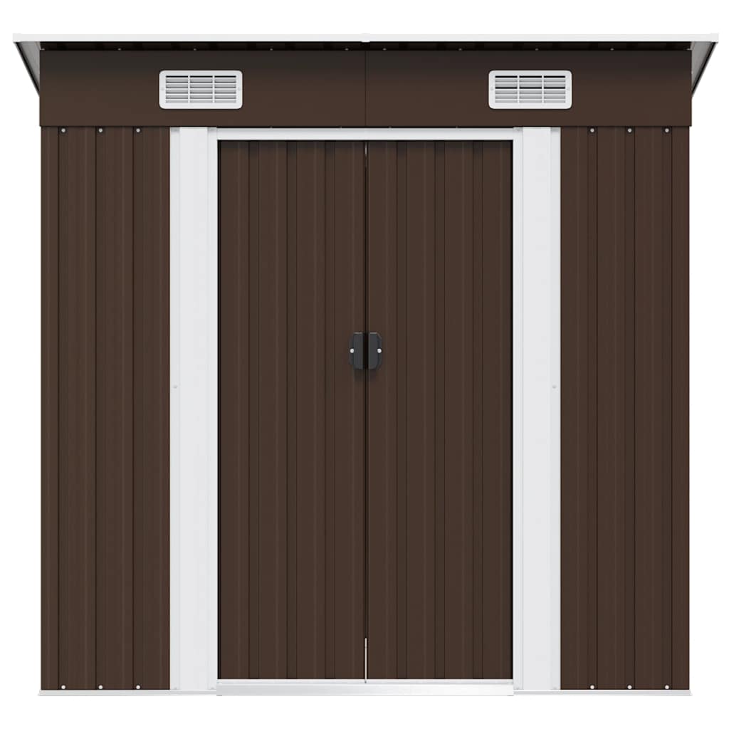 vidaXL Geräteschuppen Braun 194x121x181 cm Stahl