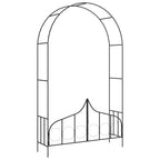 vidaXL Rosenbogen mit Tor Schwarz 138 x 40 x 238 cm Eisen