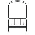 vidaXL Rosenbogen mit Bank Schwarz 128x50x207 cm Eisen