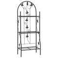 vidaXL 3-stufiges Pflanzenregal Schwarz 52 x 28 x 128 cm Eisen