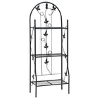 vidaXL 3-stufiges Pflanzenregal Schwarz 52 x 28 x 128 cm Eisen