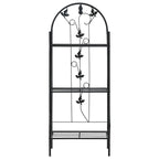 vidaXL 3-stufiges Pflanzenregal Schwarz 52 x 28 x 128 cm Eisen