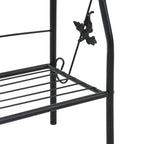 vidaXL 3-stufiges Pflanzenregal Schwarz 52 x 28 x 128 cm Eisen