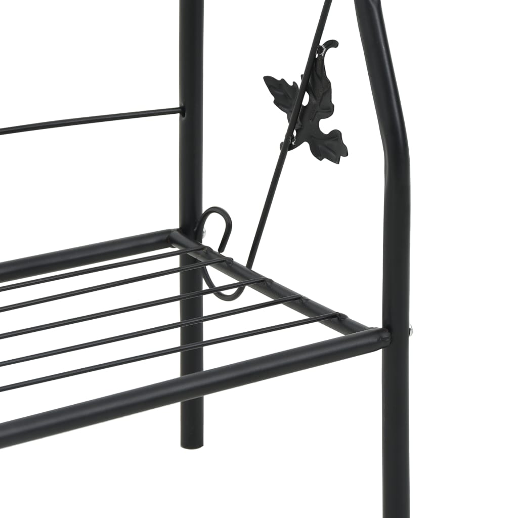 vidaXL 3-stufiges Pflanzenregal Schwarz 52 x 28 x 128 cm Eisen