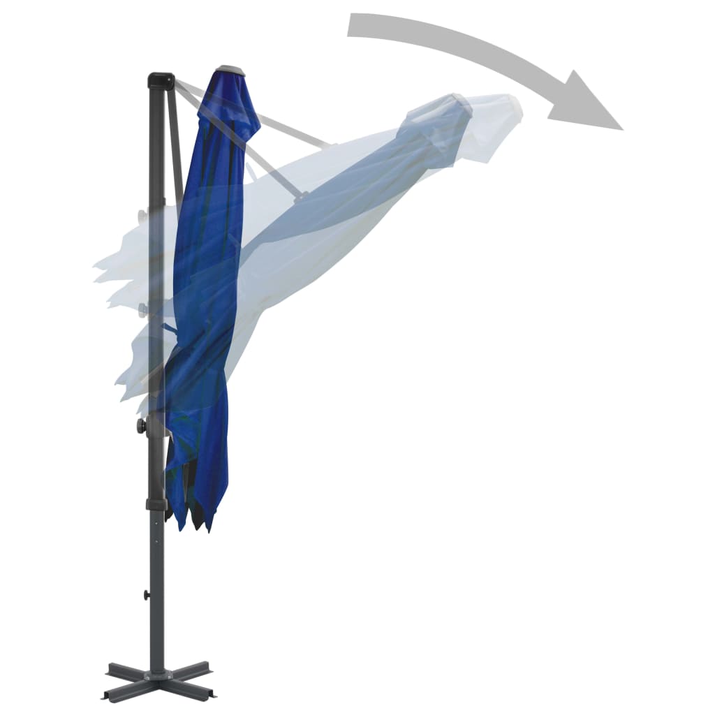 vidaXL Ampelschirm mit Aluminium-Mast 250x250 cm Azurblau
