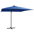 vidaXL Ampelschirm mit LED-Beleuchtung Stahl-Mast 250x250 cm Azurblau