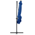 vidaXL Ampelschirm mit LED-Beleuchtung Stahl-Mast 250x250 cm Azurblau