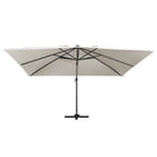 vidaXL Ampelschirm mit LED-Beleuchtung Alu-Mast 400x300 cm Sandweiß