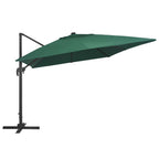 vidaXL Ampelschirm mit LED-Beleuchtung Alu-Mast 400x300 cm Grün