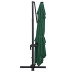 vidaXL Ampelschirm mit LED-Beleuchtung Alu-Mast 400x300 cm Grün