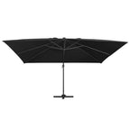 vidaXL Ampelschirm mit LED-Leuchten und Alu-Mast 400x300 cm Schwarz