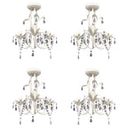vidaXL Kristall-Deckenleuchte Kronleuchter 4 Stk. Elegantes Weiß