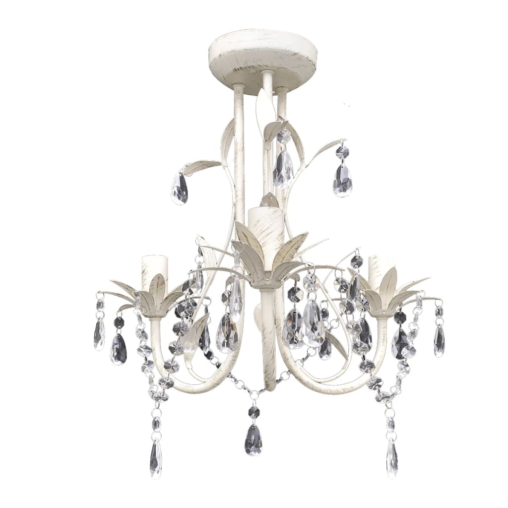 vidaXL Kristall-Deckenleuchte Kronleuchter 4 Stk. Elegantes Weiß