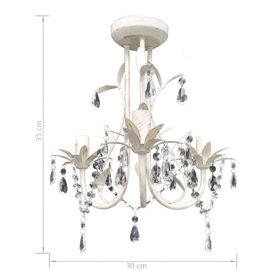 vidaXL Kristall-Deckenleuchte Kronleuchter 4 Stk. Elegantes Weiß