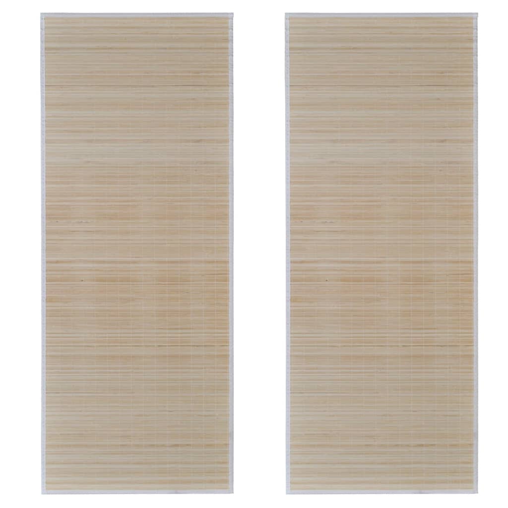 vidaXL Bambusteppiche 2 Stk. Rechteckig Natur 120x180 cm