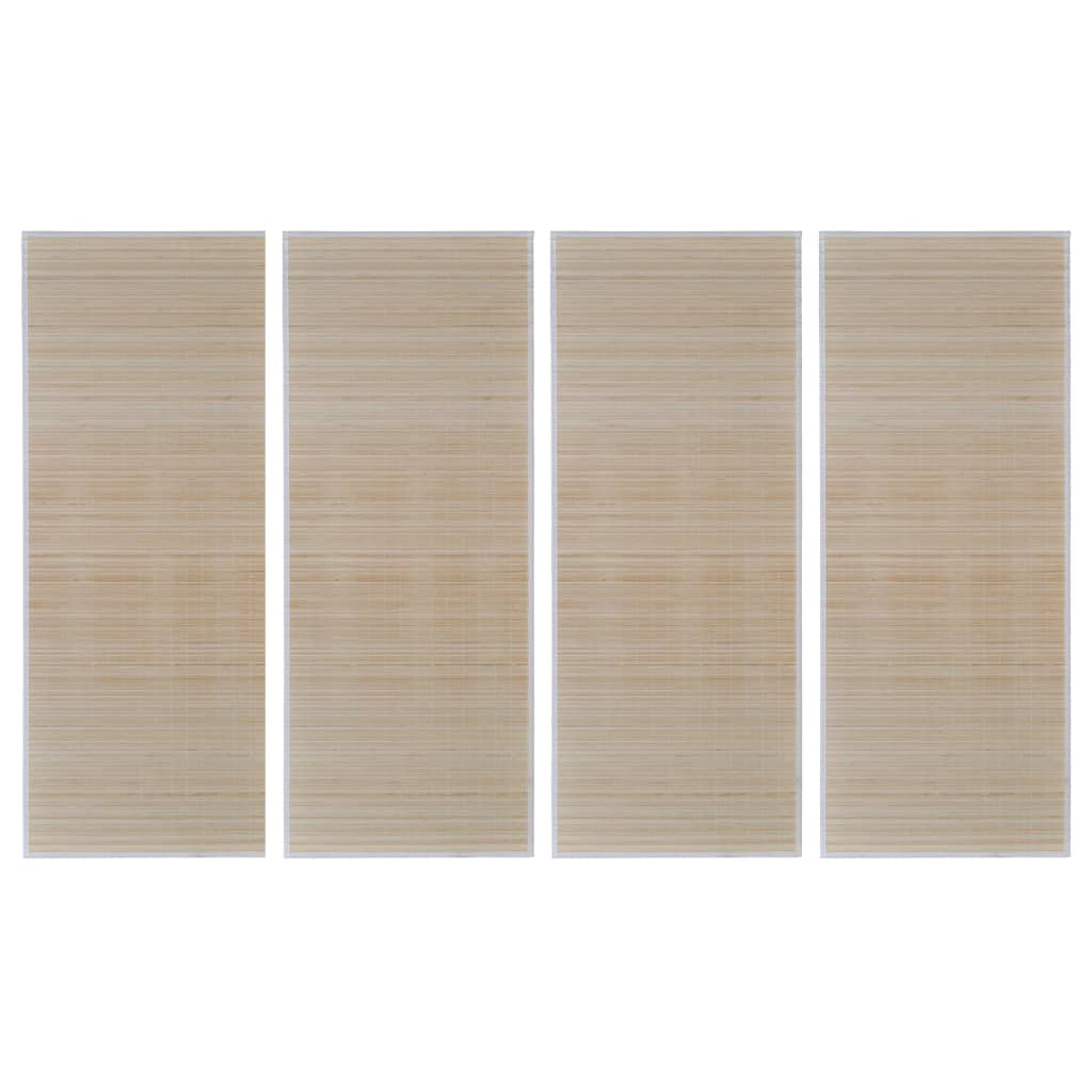 vidaXL Bambusteppiche 4 Stk. Rechteckig Natur 120x180 cm