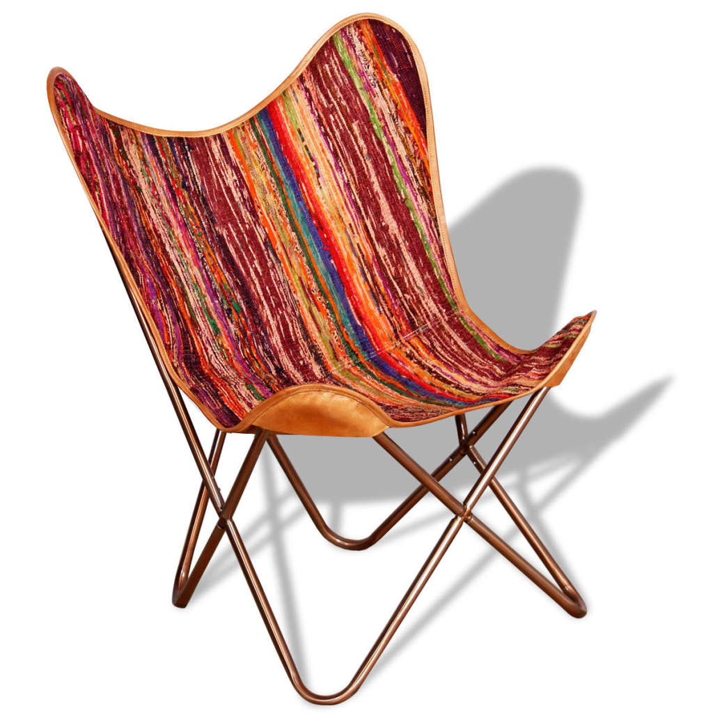 vidaXL Schmetterlingsessel 2 Stk. Mehrfarbig Chindi Stoff