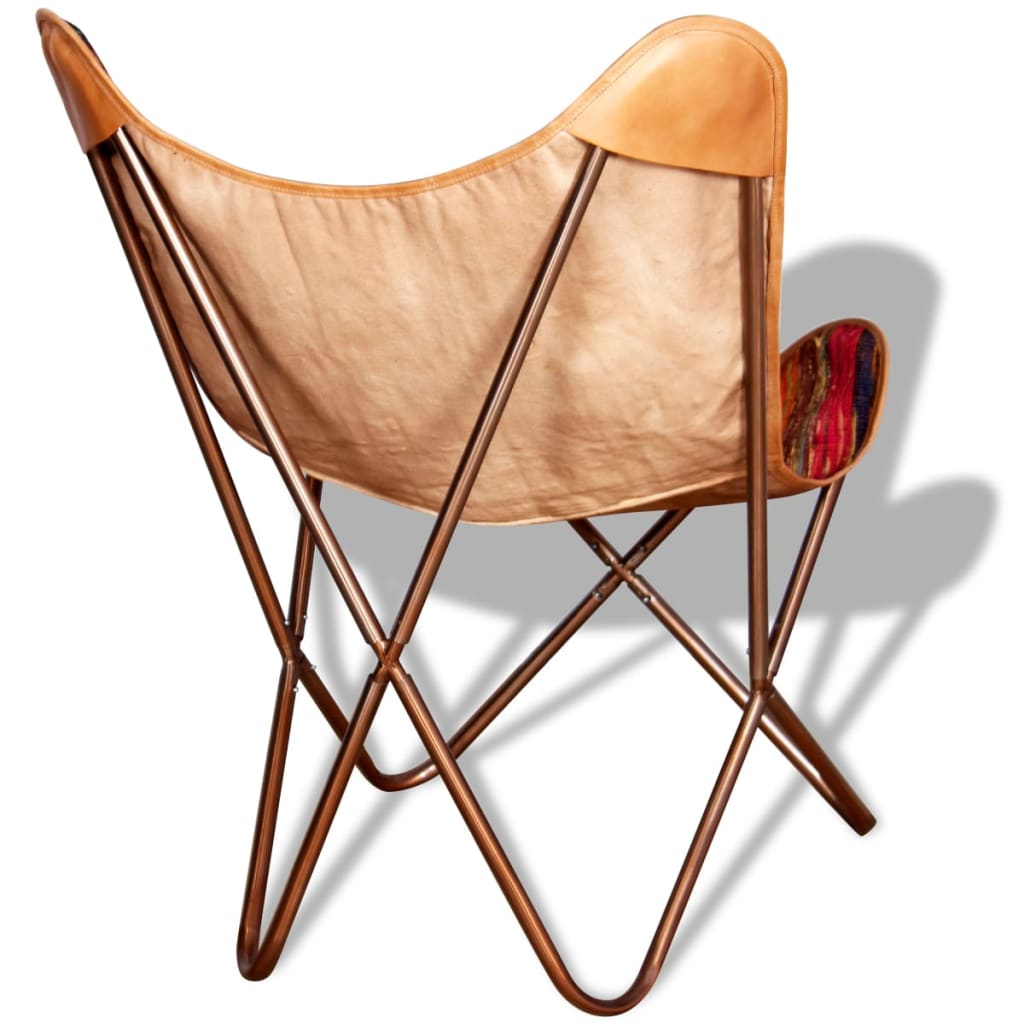 vidaXL Schmetterlingsessel 2 Stk. Mehrfarbig Chindi Stoff